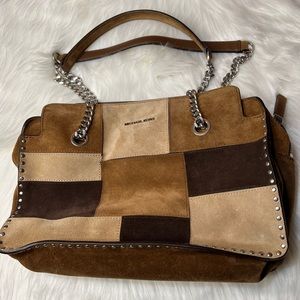 Michael Kors Patchwork Suede Shoulder Bag